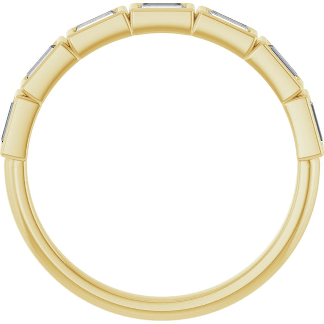 10K Gold Straight Baguette Natural Diamond Bezel-Set Anniversary Band – 1/6–3/8 CTW - Yellow Gold - view 2