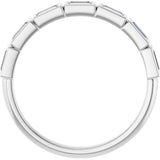 Platinum Straight Baguette Natural Diamond Bezel-Set Anniversary Band – 1/6–3/4 CTW - view 2