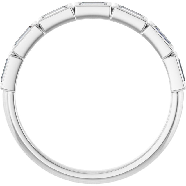Platinum Straight Baguette Lab-Grown Diamond Bezel-Set Anniversary Band – 1/6–3/4 CTW - view 2