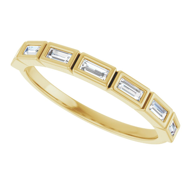 10K Gold Straight Baguette Lab-Grown Diamond Bezel-Set Anniversary Band – 1/6–3/8 CTW - Yellow Gold - view 5