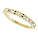 10K Gold Straight Baguette Natural Diamond Bezel-Set Anniversary Band – 1/6–3/8 CTW - Yellow Gold - view 5