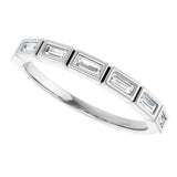 10K Gold Straight Baguette Lab-Grown Diamond Bezel-Set Anniversary Band – 1/6–3/8 CTW - White Gold - view 5
