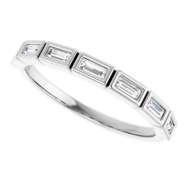 Platinum Straight Baguette Lab-Grown Diamond Bezel-Set Anniversary Band – 1/6–3/4 CTW - view 5