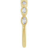 14K Gold Marquise Lab-Grown Diamond Bezel-Set Anniversary Band – 3.5x1.75 mm Stones - Yellow Gold - view 4