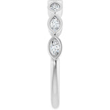 Platinum Marquise Lab-Grown Diamond Bezel-Set Anniversary Band – 3.5x1.75 mm Stones - view 4