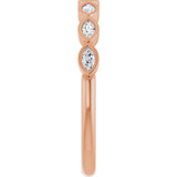 14K Gold Marquise Lab-Grown Diamond Bezel-Set Anniversary Band – 3x1.5 mm Stones - Rose Gold - view 4