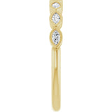 14K Gold Marquise Lab-Grown Diamond Bezel-Set Anniversary Band – 3x1.5 mm Stones - Yellow Gold - view 4