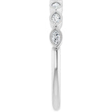 Platinum Marquise Lab-Grown Diamond Bezel-Set Anniversary Band – 3x1.5 mm Stones - view 4