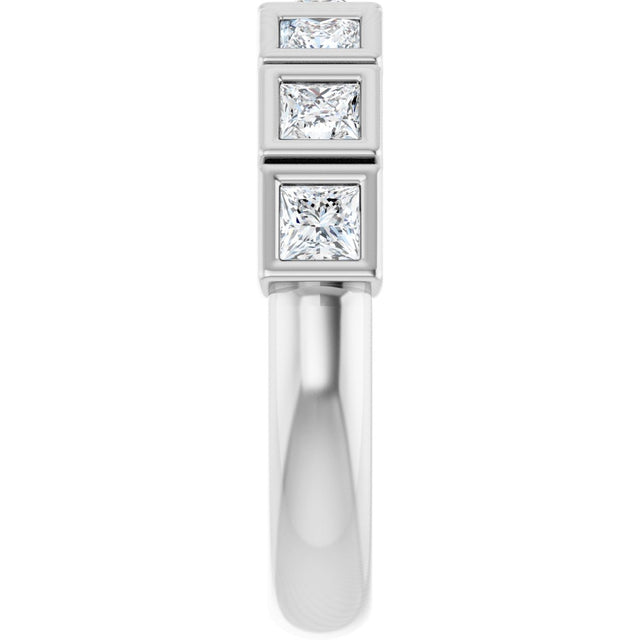 Platinum Square Natural Diamond Bezel-Set Anniversary Band – 1/6–2 3/4 CTW - view 4