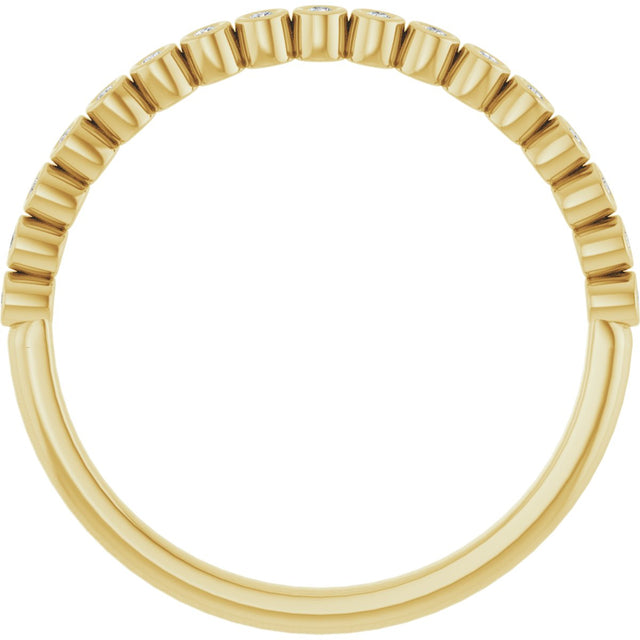 14K Gold Round Lab-Grown Diamond Bezel-Set Anniversary Band – .08–1/5 CTW - Yellow Gold - view 2