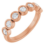10K Gold Round Lab-Grown Diamond Bezel-Set Anniversary Band – 1/4–7/8 CTW - Rose Gold