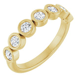 10K Gold Round Natural Diamond Bezel-Set Anniversary Band – 1/4–7/8 CTW - Yellow Gold