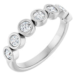 10K Gold Round Lab-Grown Diamond Bezel-Set Anniversary Band – 1/4–7/8 CTW - White Gold