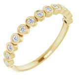 10K Gold Round Natural Diamond Bezel-Set Anniversary Band – .07–1/5 CTW - Yellow Gold - view 2