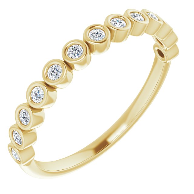 10K Gold Round Lab-Grown Diamond Bezel-Set Anniversary Band – .08–1/5 CTW - Yellow Gold - view 2