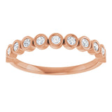 10K Gold Round Natural Diamond Bezel-Set Anniversary Band – .07–1/5 CTW - Rose Gold - view 3