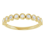 10K Gold Round Lab-Grown Diamond Bezel-Set Anniversary Band – .08–1/5 CTW - Yellow Gold - view 3