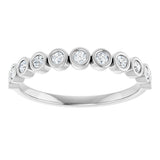 10K Gold Round Lab-Grown Diamond Bezel-Set Anniversary Band – .08–1/5 CTW - White Gold - view 3
