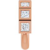 10K Gold Square Natural Diamond Bezel-Set Anniversary Band – 9/10–2 3/4 CTW - Rose Gold - view 4