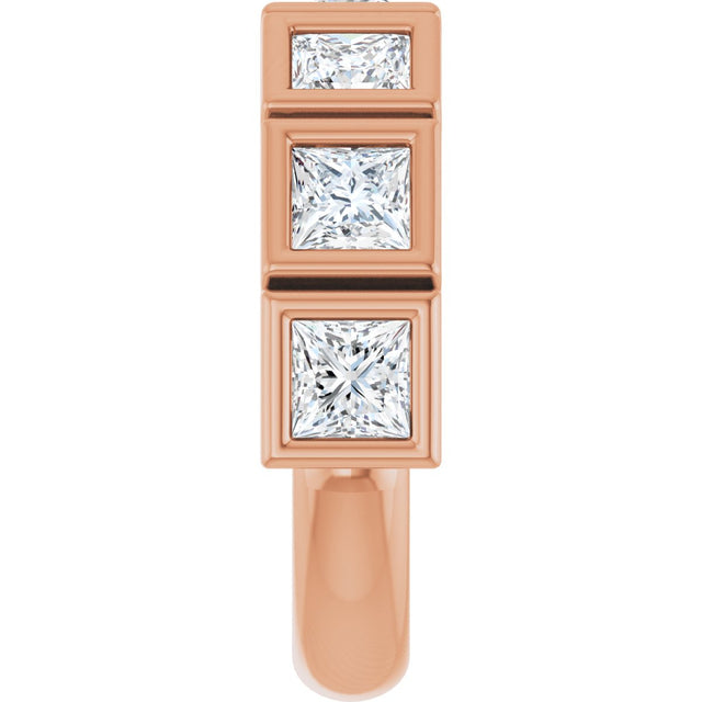 10K Gold Square Natural Diamond Bezel-Set Anniversary Band – 9/10–2 3/4 CTW - Rose Gold - view 4