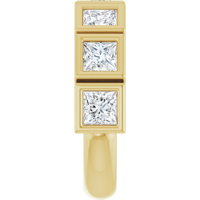 14K Gold Square Lab-Grown Diamond Bezel-Set Anniversary Band – 2 3/4 CTW - Yellow Gold - view 4