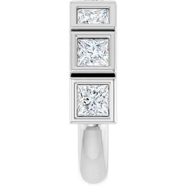 Platinum Square Natural Diamond Bezel-Set Anniversary Band – 1/6–2 3/4 CTW - view 4