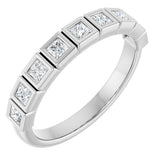 14K Gold Square Lab-Grown Diamond Bezel-Set Anniversary Band – 1/2–2 CTW - White Gold
