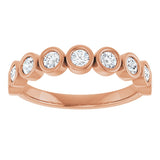 10K Gold Round Lab-Grown Diamond Bezel-Set Anniversary Band – 1/4–7/8 CTW - Rose Gold - view 3