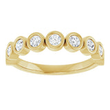10K Gold Round Lab-Grown Diamond Bezel-Set Anniversary Band – 1/4–7/8 CTW - Yellow Gold - view 3