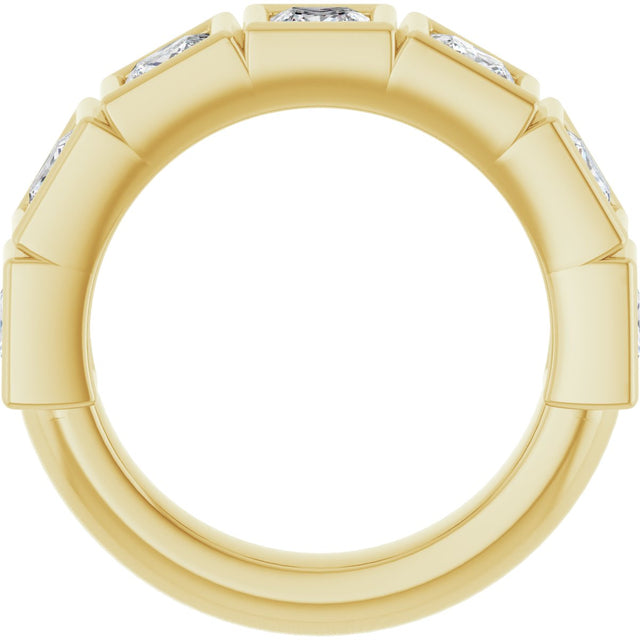 10K Gold Square Natural Diamond Bezel-Set Anniversary Band – 9/10–2 3/4 CTW - Yellow Gold - view 2
