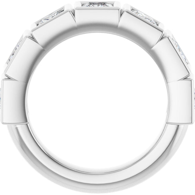 Platinum Round Natural Diamond Bezel-Set Anniversary Band – .07–1 1/2 CTW - view 2