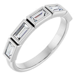 14K Gold Straight Baguette Lab-Grown Diamond Bezel-Set Anniversary Band – 1/2–3/4 CTW - White Gold
