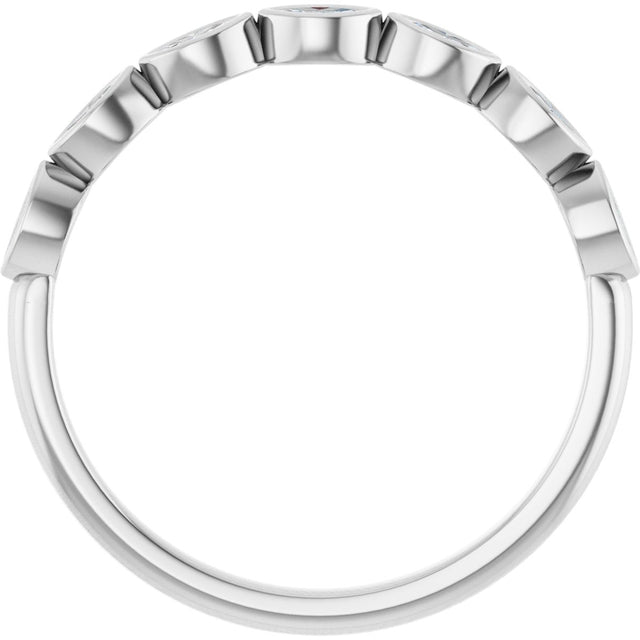 Platinum Marquise Lab-Grown Diamond Bezel-Set Anniversary Band – 3x1.5 mm Stones - view 2