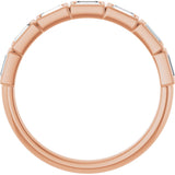 10K Gold Straight Baguette Natural Diamond Bezel-Set Anniversary Band – 1/2–3/4 CTW - Rose Gold - view 2