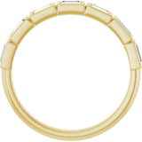 10K Gold Straight Baguette Lab-Grown Diamond Bezel-Set Anniversary Band – 1/2–3/4 CTW - Yellow Gold - view 2