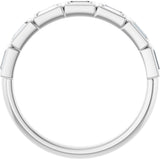 10K Gold Straight Baguette Lab-Grown Diamond Bezel-Set Anniversary Band – 1/2–3/4 CTW - White Gold - view 2