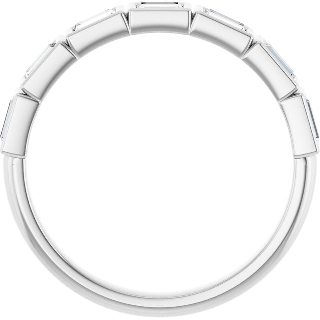 Platinum Straight Baguette Lab-Grown Diamond Bezel-Set Anniversary Band – 1/6–3/4 CTW - view 2