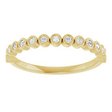 10K Gold Round Natural Diamond Bezel-Set Anniversary Band – .07–1/5 CTW - Yellow Gold - view 3