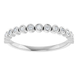 10K Gold Round Lab-Grown Diamond Bezel-Set Anniversary Band – .08–1/5 CTW - White Gold - view 3