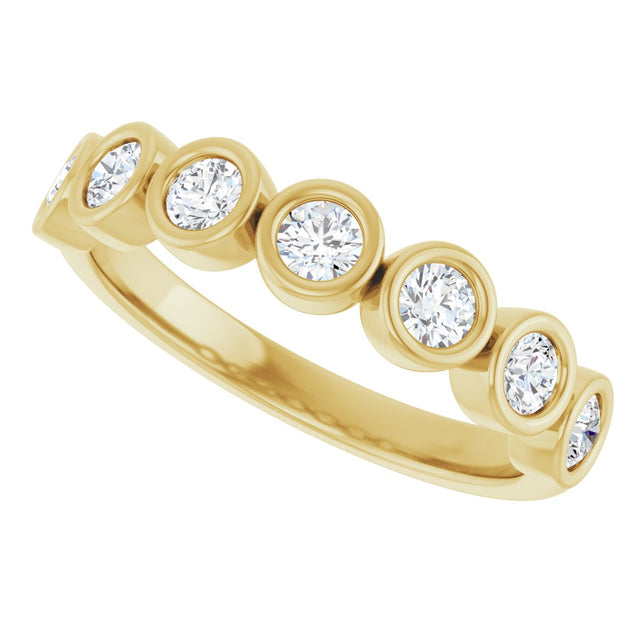 10K Gold Round Lab-Grown Diamond Bezel-Set Anniversary Band – 1/4–7/8 CTW - Yellow Gold - view 5