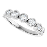 10K Gold Round Lab-Grown Diamond Bezel-Set Anniversary Band – 1/4–7/8 CTW - White Gold - view 5