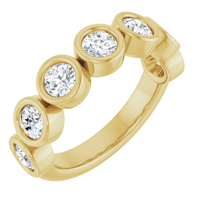 10K Gold Round Lab-Grown Diamond Bezel-Set Anniversary Band – 1–1 1/3 CTW - Yellow Gold