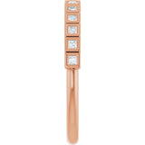 10K Gold Square Natural Diamond Bezel-Set Anniversary Band – 1/6–3/4 CTW - Rose Gold - view 4