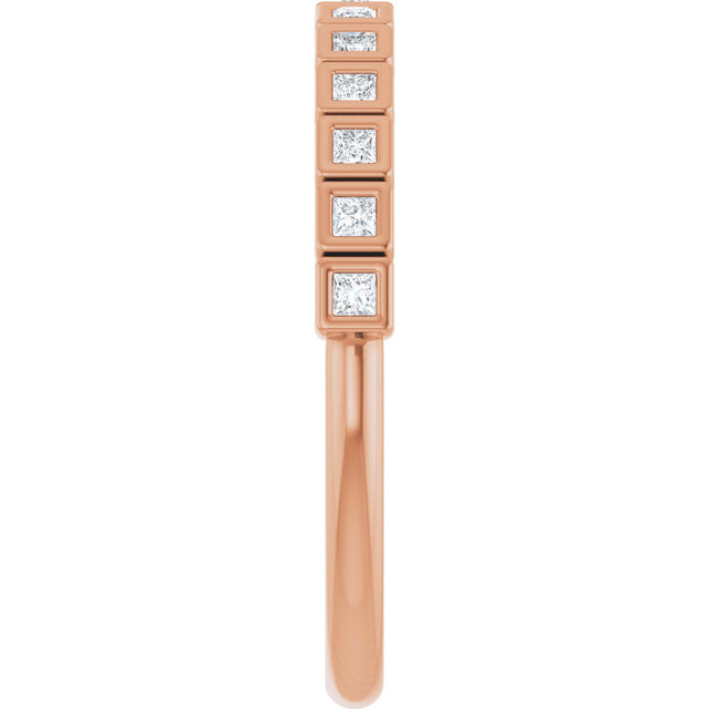 10K Gold Square Lab-Grown Diamond Bezel-Set Anniversary Band – 1/5–5/8 CTW - Rose Gold - view 4