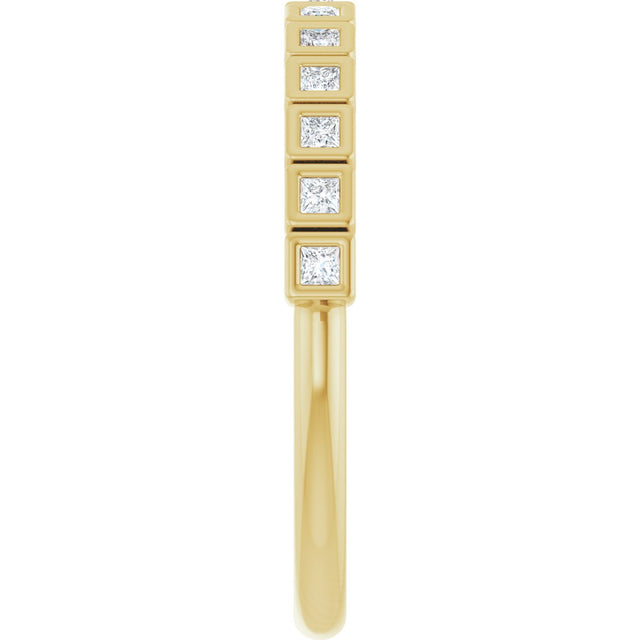 10K Gold Square Natural Diamond Bezel-Set Anniversary Band – 1/6–3/4 CTW - Yellow Gold - view 4