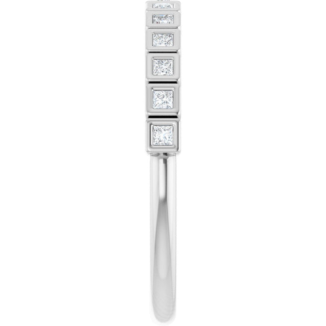Platinum Round Natural Diamond Bezel-Set Anniversary Band – .07–1 1/2 CTW - view 4