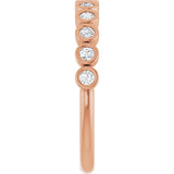 10K Gold Round Lab-Grown Diamond Bezel-Set Anniversary Band – .08–1/5 CTW - Rose Gold - view 4