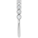 10K Gold Round Natural Diamond Bezel-Set Anniversary Band – .07–1/5 CTW - White Gold - view 4