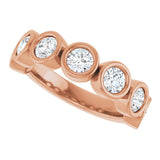 10K Gold Round Lab-Grown Diamond Bezel-Set Anniversary Band – 1–1 1/3 CTW - Rose Gold - view 5