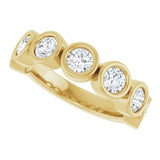 10K Gold Round Lab-Grown Diamond Bezel-Set Anniversary Band – 1–1 1/3 CTW - Yellow Gold - view 5